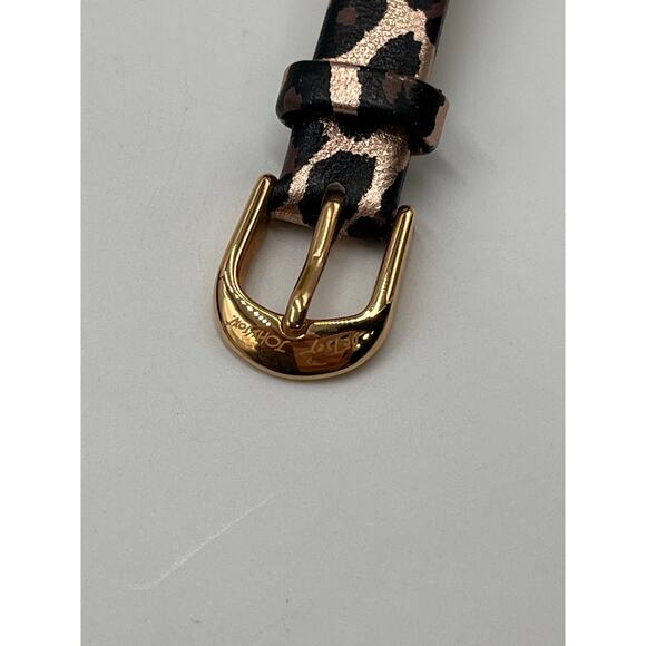 Betsey Johnson Women's Leopard-Print Leather Strap Pave 32mm BJO0251-01 Watch - Picture 7 of 13